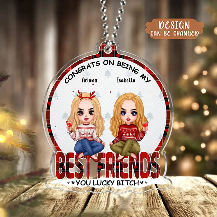 Personalized Christmas Acrylic Ornament - Up to 5 People - Christmas Gift Idea for Friends/Sisters/Brothers/Family