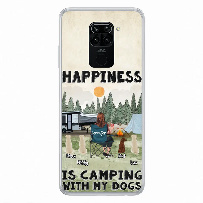 Personalized Camping Phone Case - Gift Idea For Girl & Dogs - Up to 4 Dogs - Happiness Is Camping With My Dogs - Case For Oppo/Xiaomi/Huawei