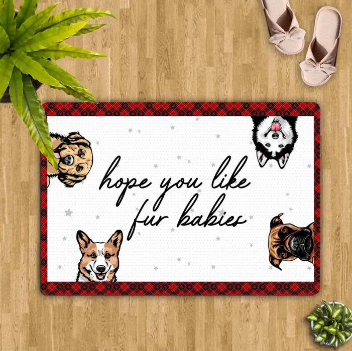 Personalized Pet Doormat - Up to 4 Pets - Gift For Cat/Dog Lover - Christmas Gift Idea - Hope You Like Fur Babies