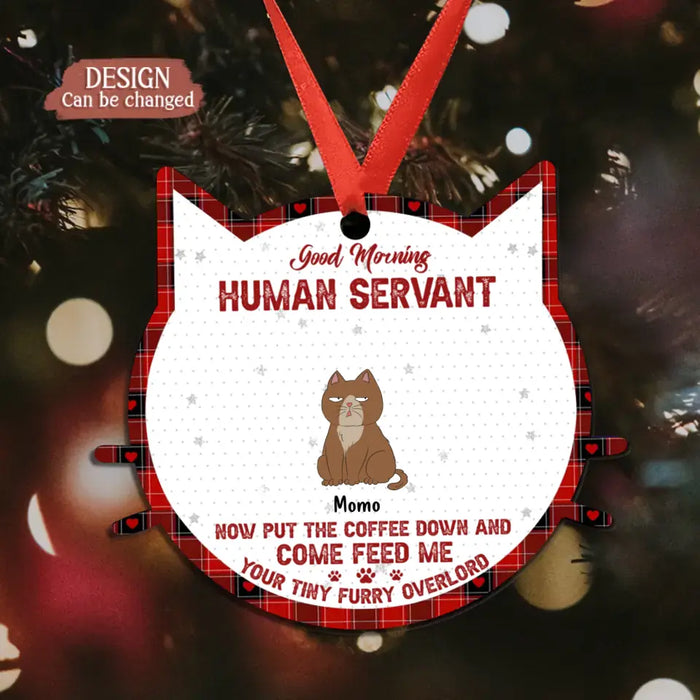 Personalized Cat Acrylic Ornament - Up to 6 Cats - Christmas Gift Idea for Cat Lovers - Good Morning Human Servant