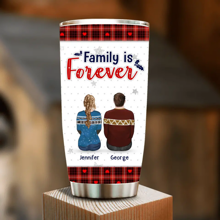 Personalized Brothers Sisters Tumbler - Up to 10 People - Christmas Gift Idea For Siblings/Family - Family Is Forever