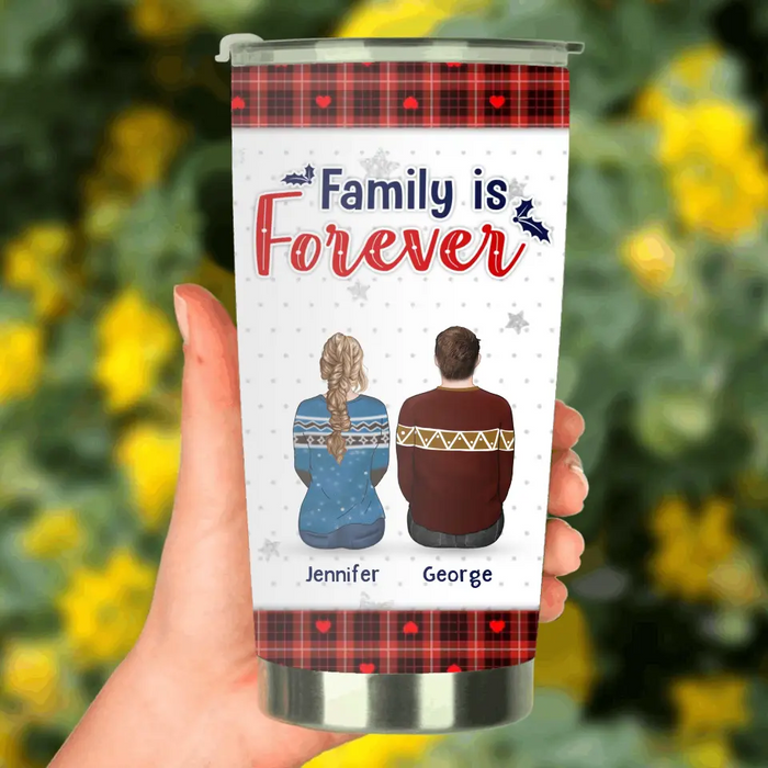 Personalized Brothers Sisters Tumbler - Up to 10 People - Christmas Gift Idea For Siblings/Family - Family Is Forever