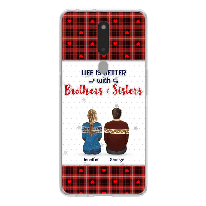 Personalized Brothers Sisters Phone Case - Up to 10 People - Christmas Gift Idea For Siblings/ Family - Life Is Better With Brothers & Sisters - Case For Oppo/Xiaomi/Huawei