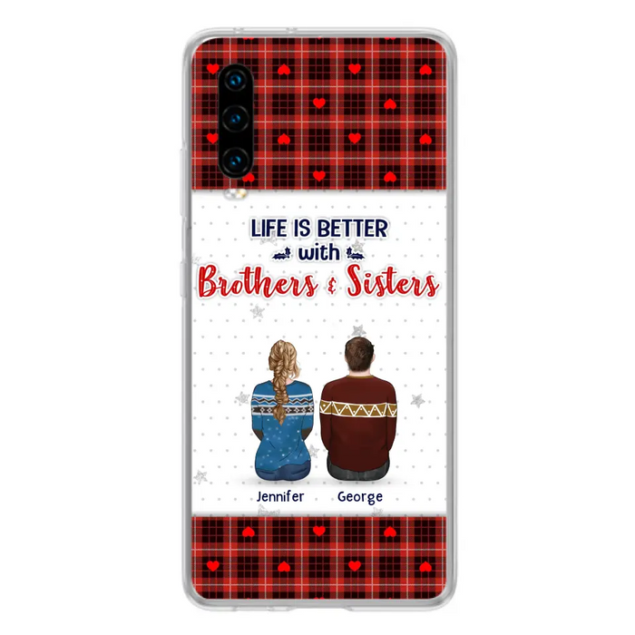 Personalized Brothers Sisters Phone Case - Up to 10 People - Christmas Gift Idea For Siblings/ Family - Life Is Better With Brothers & Sisters - Case For Oppo/Xiaomi/Huawei