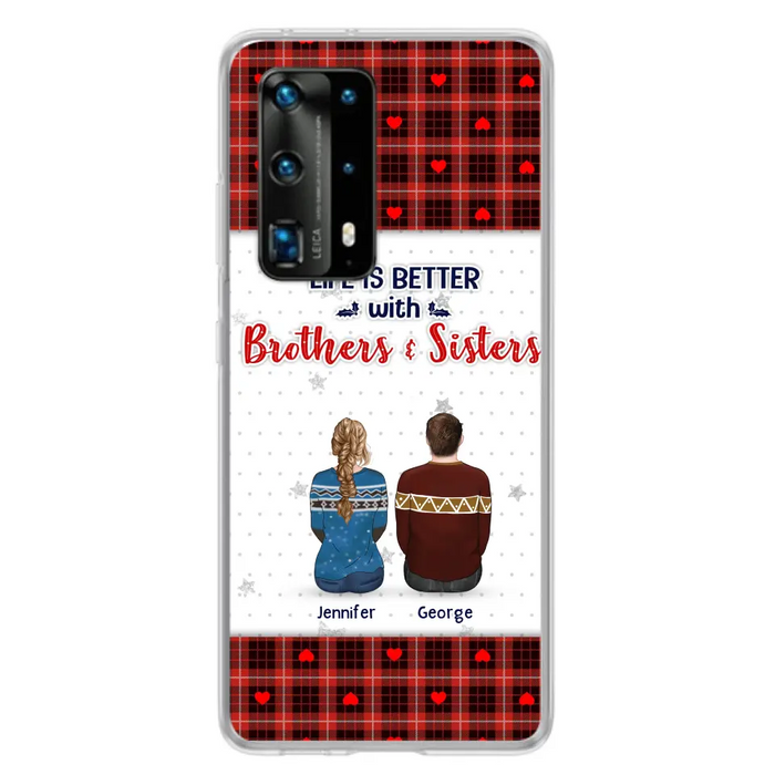 Personalized Brothers Sisters Phone Case - Up to 10 People - Christmas Gift Idea For Siblings/ Family - Life Is Better With Brothers & Sisters - Case For Oppo/Xiaomi/Huawei