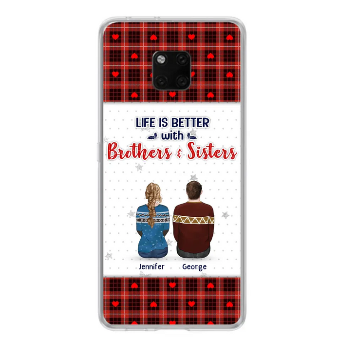 Personalized Brothers Sisters Phone Case - Up to 10 People - Christmas Gift Idea For Siblings/ Family - Life Is Better With Brothers & Sisters - Case For Oppo/Xiaomi/Huawei