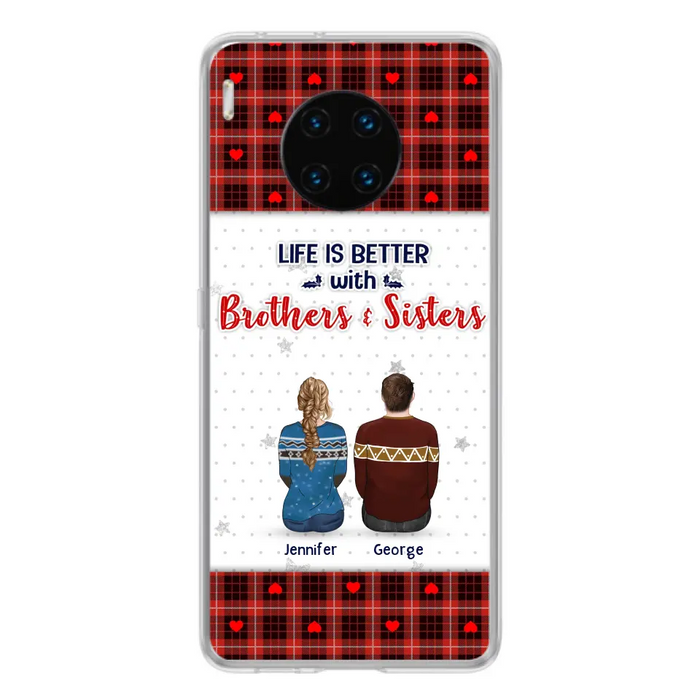Personalized Brothers Sisters Phone Case - Up to 10 People - Christmas Gift Idea For Siblings/ Family - Life Is Better With Brothers & Sisters - Case For Oppo/Xiaomi/Huawei