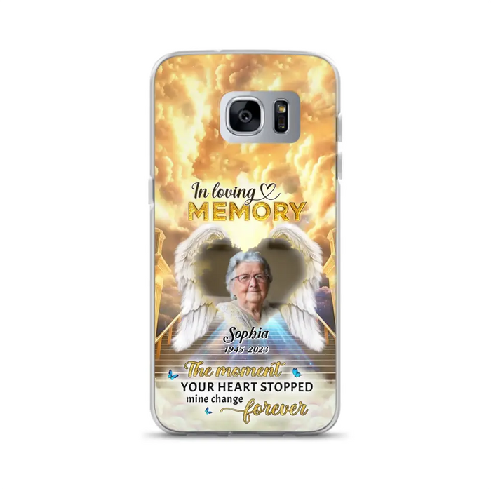Personalized Photo Memorial Phone Case - Memorial Gift For Loss Of Family Member - The Moment Your Heart Stopped Mine Changed Forever - iPhone/Samsung