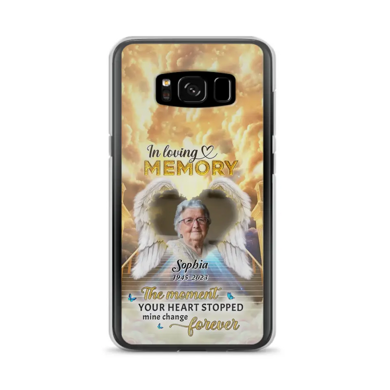 Personalized Photo Memorial Phone Case - Memorial Gift For Loss Of Family Member - The Moment Your Heart Stopped Mine Changed Forever - iPhone/Samsung