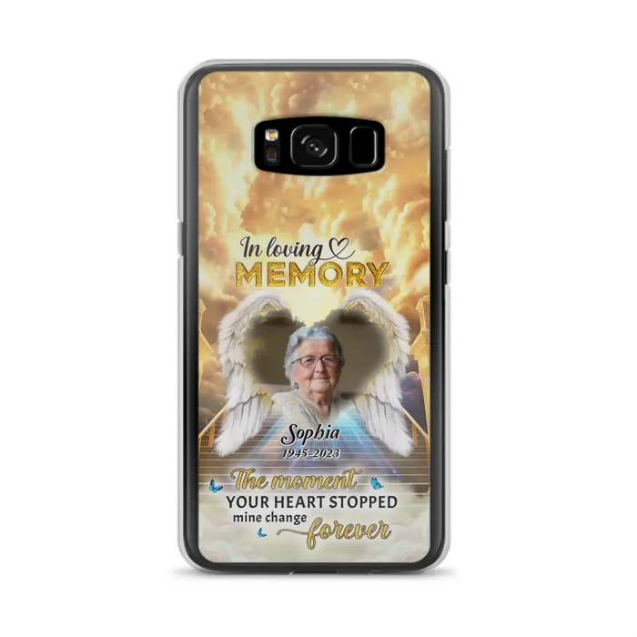 Personalized Photo Memorial Phone Case - Memorial Gift For Loss Of Family Member - The Moment Your Heart Stopped Mine Changed Forever - iPhone/Samsung
