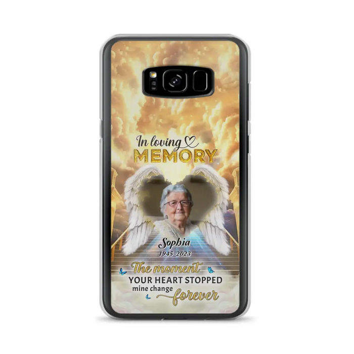 Personalized Photo Memorial Phone Case - Memorial Gift For Loss Of Family Member - The Moment Your Heart Stopped Mine Changed Forever - iPhone/Samsung