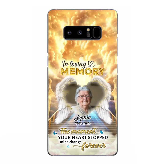 Personalized Photo Memorial Phone Case - Memorial Gift For Loss Of Family Member - The Moment Your Heart Stopped Mine Changed Forever - iPhone/Samsung