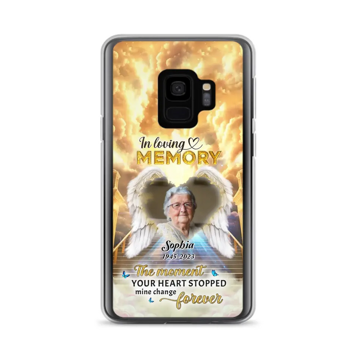 Personalized Photo Memorial Phone Case - Memorial Gift For Loss Of Family Member - The Moment Your Heart Stopped Mine Changed Forever - iPhone/Samsung