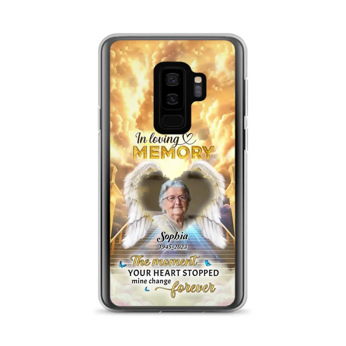 Personalized Photo Memorial Phone Case - Memorial Gift For Loss Of Family Member - The Moment Your Heart Stopped Mine Changed Forever - iPhone/Samsung