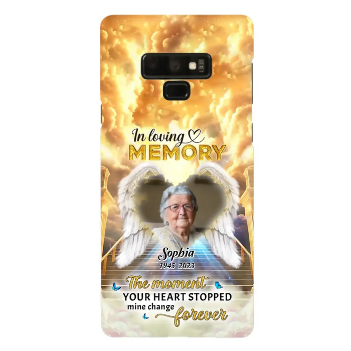 Personalized Photo Memorial Phone Case - Memorial Gift For Loss Of Family Member - The Moment Your Heart Stopped Mine Changed Forever - iPhone/Samsung