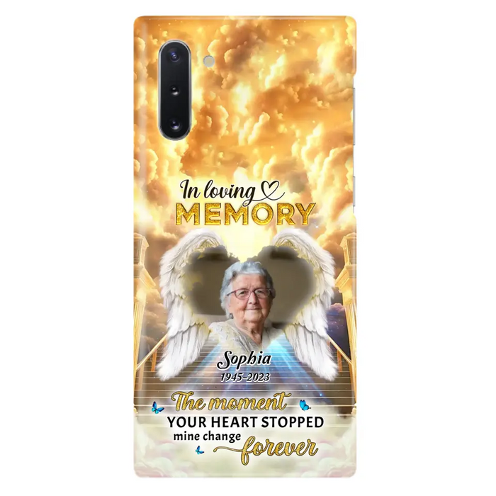 Personalized Photo Memorial Phone Case - Memorial Gift For Loss Of Family Member - The Moment Your Heart Stopped Mine Changed Forever - iPhone/Samsung