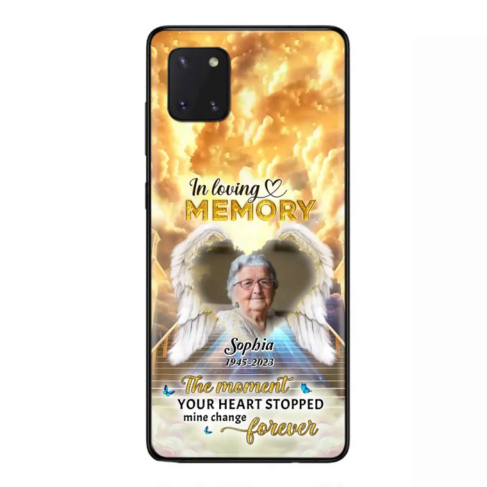 Personalized Photo Memorial Phone Case - Memorial Gift For Loss Of Family Member - The Moment Your Heart Stopped Mine Changed Forever - iPhone/Samsung