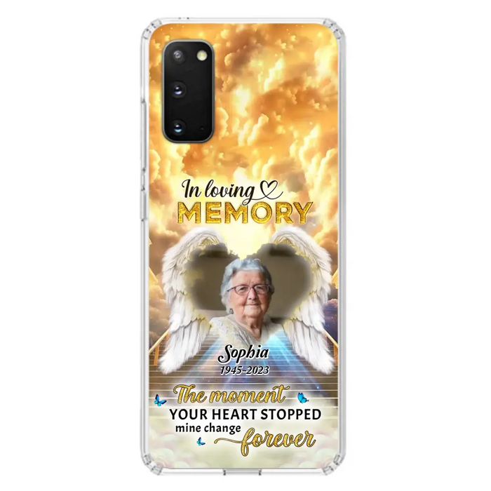 Personalized Photo Memorial Phone Case - Memorial Gift For Loss Of Family Member - The Moment Your Heart Stopped Mine Changed Forever - iPhone/Samsung