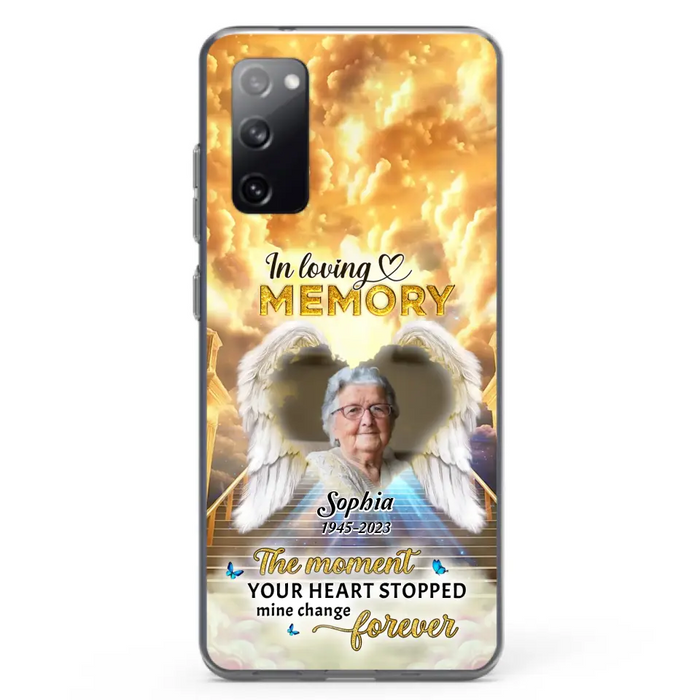 Personalized Photo Memorial Phone Case - Memorial Gift For Loss Of Family Member - The Moment Your Heart Stopped Mine Changed Forever - iPhone/Samsung
