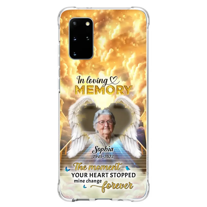 Personalized Photo Memorial Phone Case - Memorial Gift For Loss Of Family Member - The Moment Your Heart Stopped Mine Changed Forever - iPhone/Samsung