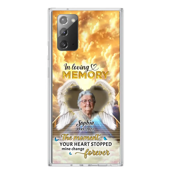 Personalized Photo Memorial Phone Case - Memorial Gift For Loss Of Family Member - The Moment Your Heart Stopped Mine Changed Forever - iPhone/Samsung