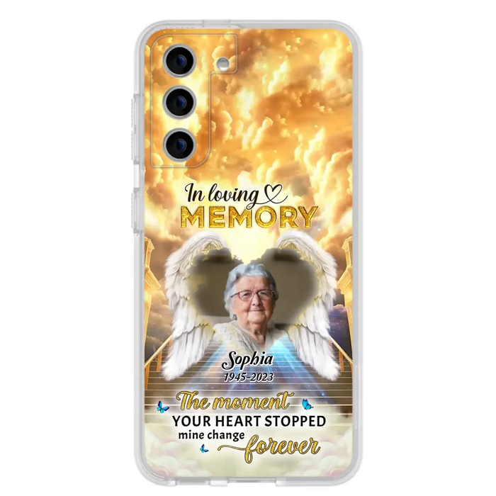 Personalized Photo Memorial Phone Case - Memorial Gift For Loss Of Family Member - The Moment Your Heart Stopped Mine Changed Forever - iPhone/Samsung