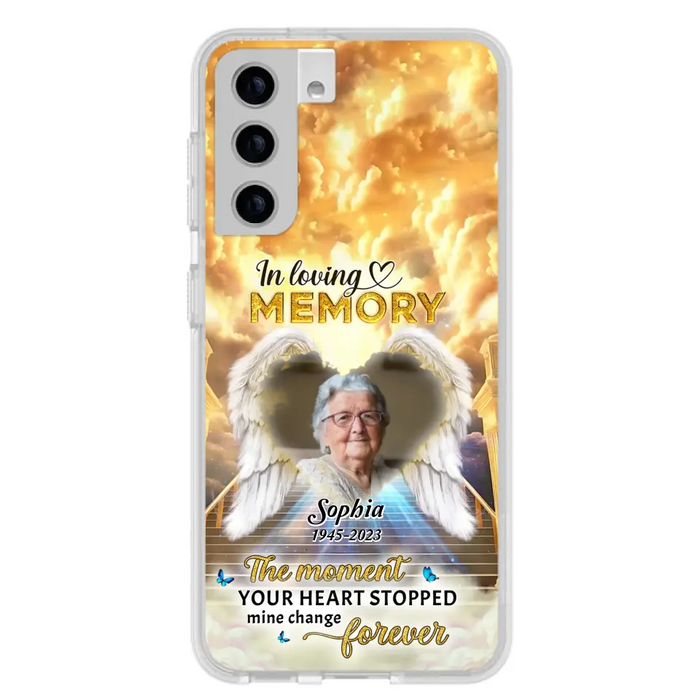 Personalized Photo Memorial Phone Case - Memorial Gift For Loss Of Family Member - The Moment Your Heart Stopped Mine Changed Forever - iPhone/Samsung