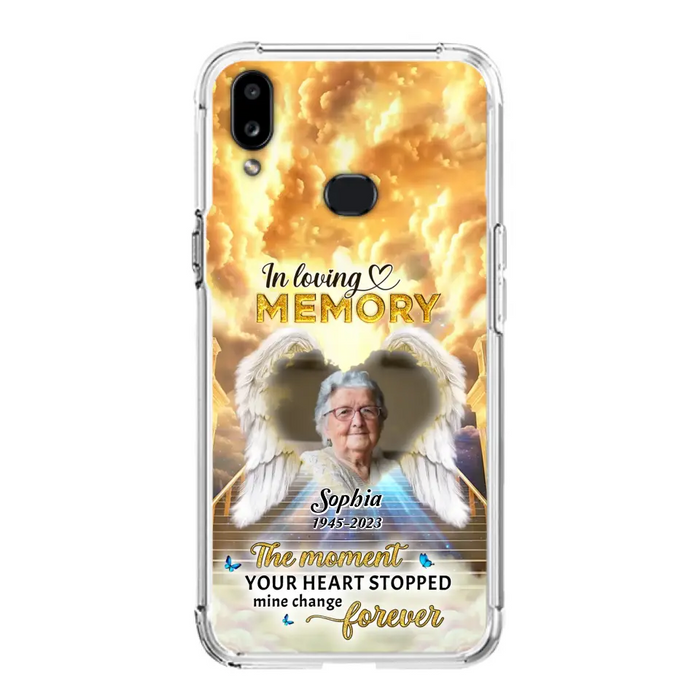 Personalized Photo Memorial Phone Case - Memorial Gift For Loss Of Family Member - The Moment Your Heart Stopped Mine Changed Forever - iPhone/Samsung