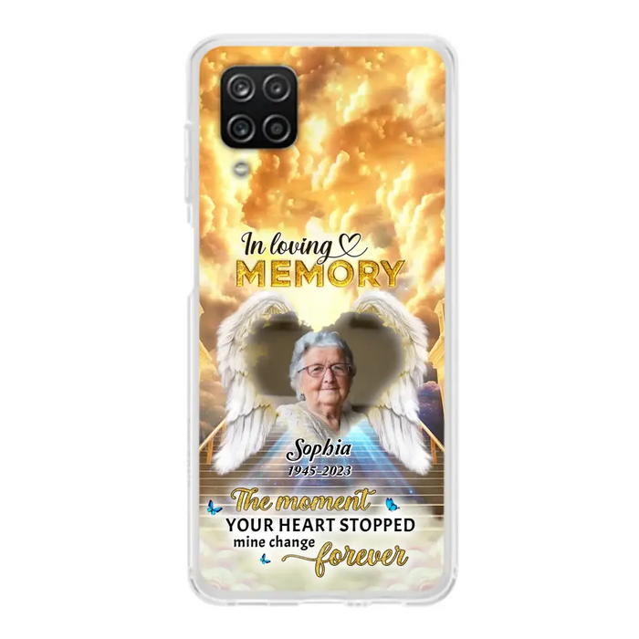 Personalized Photo Memorial Phone Case - Memorial Gift For Loss Of Family Member - The Moment Your Heart Stopped Mine Changed Forever - iPhone/Samsung