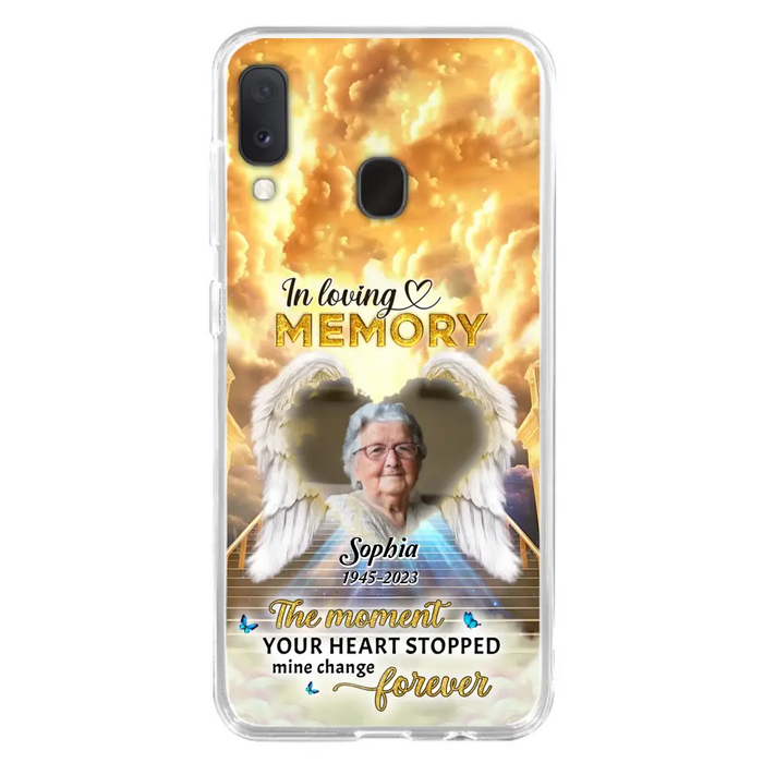 Personalized Photo Memorial Phone Case - Memorial Gift For Loss Of Family Member - The Moment Your Heart Stopped Mine Changed Forever - iPhone/Samsung