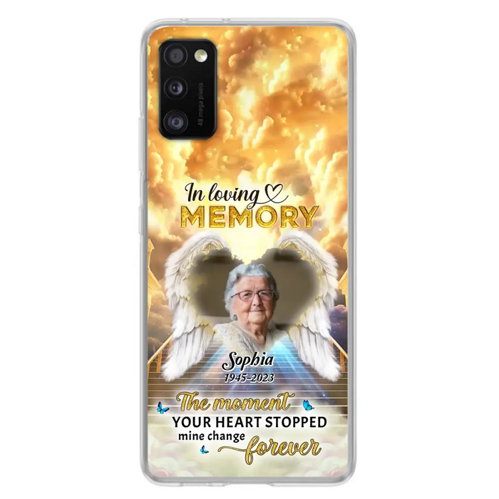 Personalized Photo Memorial Phone Case - Memorial Gift For Loss Of Family Member - The Moment Your Heart Stopped Mine Changed Forever - iPhone/Samsung
