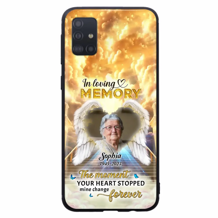 Personalized Photo Memorial Phone Case - Memorial Gift For Loss Of Family Member - The Moment Your Heart Stopped Mine Changed Forever - iPhone/Samsung