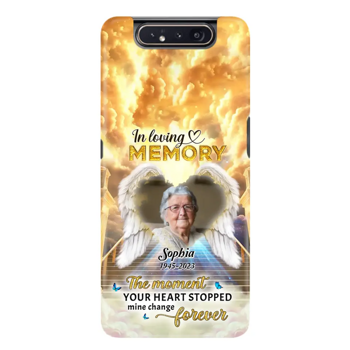 Personalized Photo Memorial Phone Case - Memorial Gift For Loss Of Family Member - The Moment Your Heart Stopped Mine Changed Forever - iPhone/Samsung
