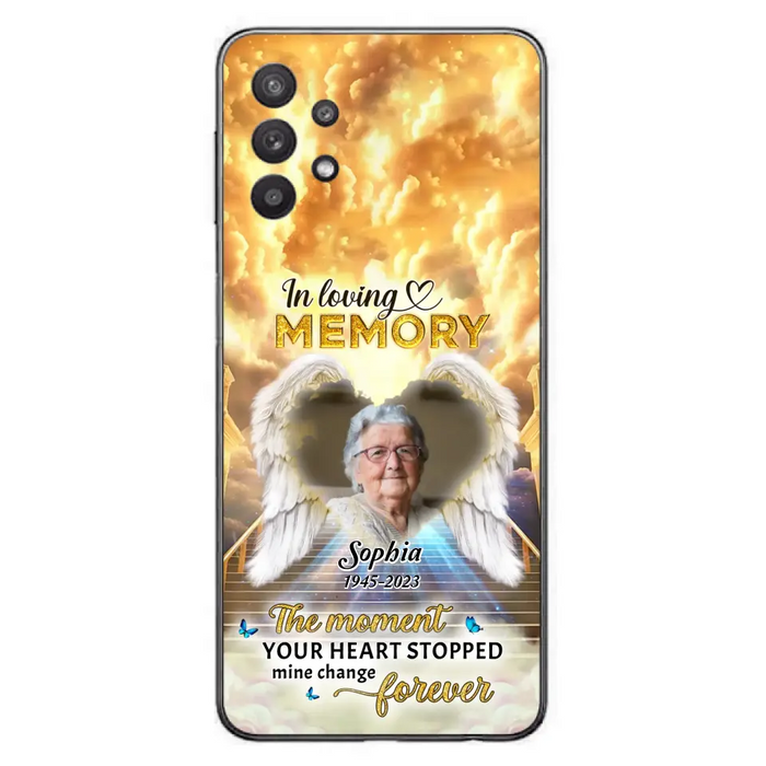Personalized Photo Memorial Phone Case - Memorial Gift For Loss Of Family Member - The Moment Your Heart Stopped Mine Changed Forever - iPhone/Samsung