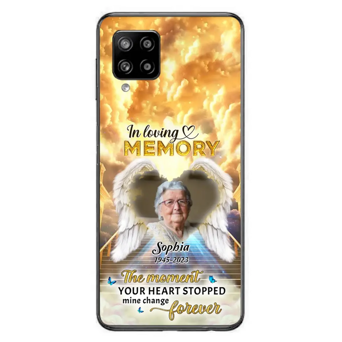 Personalized Photo Memorial Phone Case - Memorial Gift For Loss Of Family Member - The Moment Your Heart Stopped Mine Changed Forever - iPhone/Samsung