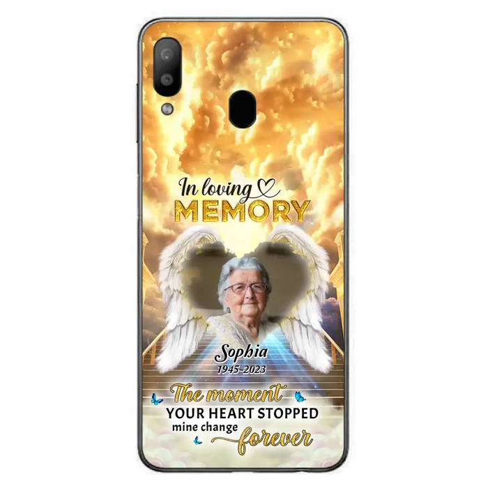 Personalized Photo Memorial Phone Case - Memorial Gift For Loss Of Family Member - The Moment Your Heart Stopped Mine Changed Forever - iPhone/Samsung