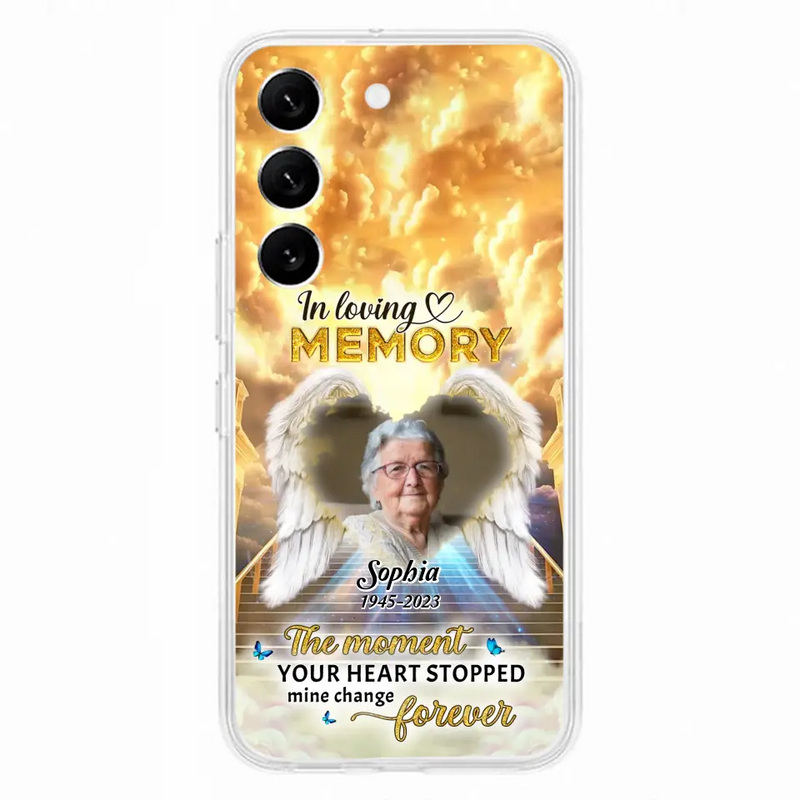 Personalized Photo Memorial Phone Case - Memorial Gift For Loss Of Family Member - The Moment Your Heart Stopped Mine Changed Forever - iPhone/Samsung