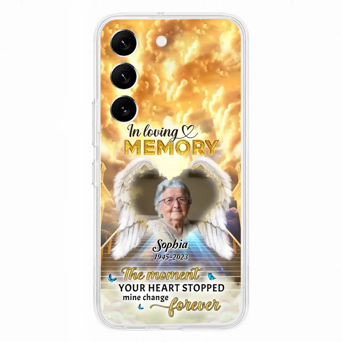 Personalized Photo Memorial Phone Case - Memorial Gift For Loss Of Family Member - The Moment Your Heart Stopped Mine Changed Forever - iPhone/Samsung