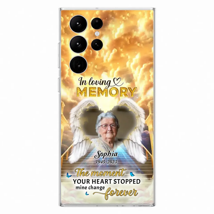 Personalized Photo Memorial Phone Case - Memorial Gift For Loss Of Family Member - The Moment Your Heart Stopped Mine Changed Forever - iPhone/Samsung