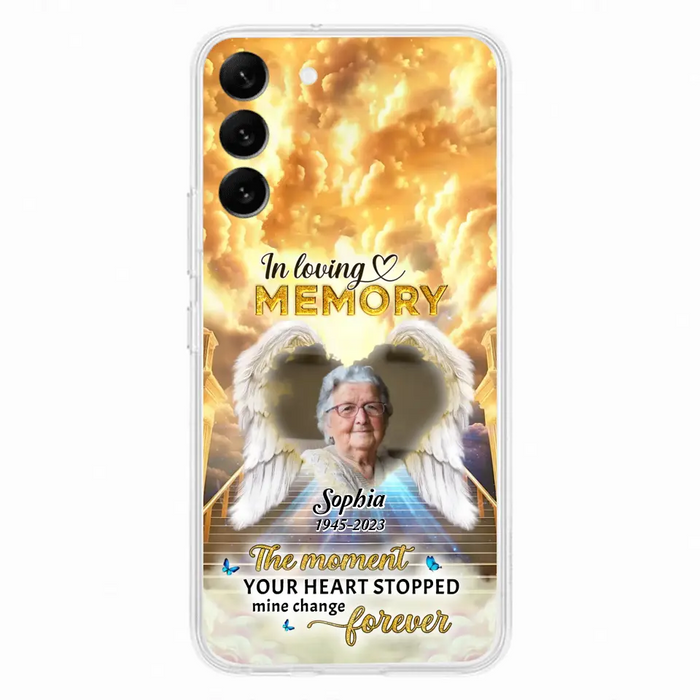 Personalized Photo Memorial Phone Case - Memorial Gift For Loss Of Family Member - The Moment Your Heart Stopped Mine Changed Forever - iPhone/Samsung