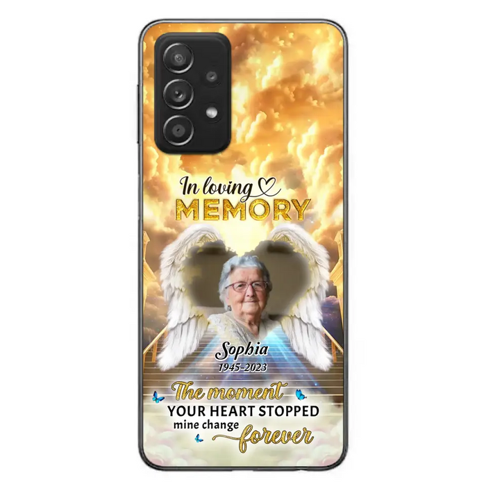 Personalized Photo Memorial Phone Case - Memorial Gift For Loss Of Family Member - The Moment Your Heart Stopped Mine Changed Forever - iPhone/Samsung