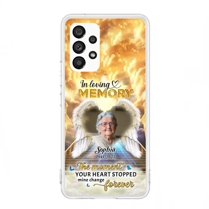 Personalized Photo Memorial Phone Case - Memorial Gift For Loss Of Family Member - The Moment Your Heart Stopped Mine Changed Forever - iPhone/Samsung