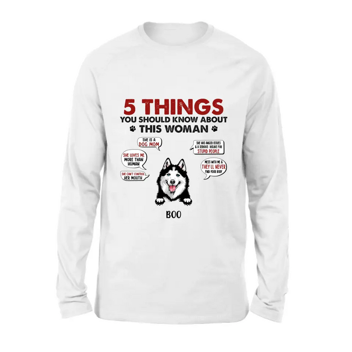 Personalized Dog Mom Shirt/Hoodie - Up to 5 Dogs - Gift Idea for Dog Mom/Dog Lovers - Something You Should Know About My Mom Before Visiting My House