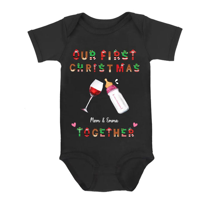 Personalized First Christmas Baby Onesie/Sweatshirt - Christmas Gift Idea for Baby/Mom/Family - Our First Christmas Together