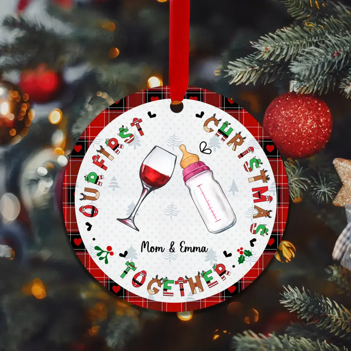 Personalized First Christmas Wooden Ornament - Christmas Gift Idea for Baby/Mom/Family - Our First Christmas Together