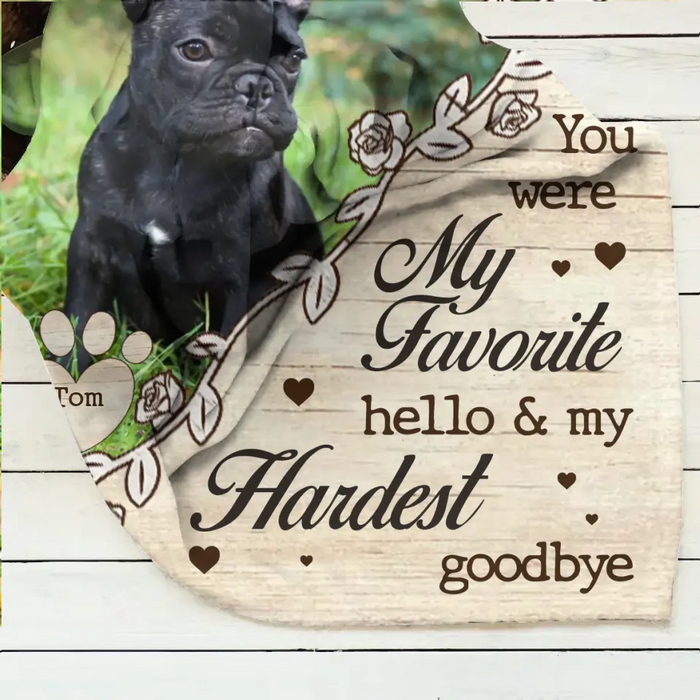 Personalized Pet Memorial Quilt & Fleece Throw Blanket - Upload Photo - You Were My Favorite Hello & My Hardest Goodbye