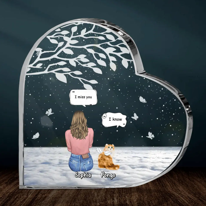 Personalized Memorial Pet Crystal Heart- Up to 3 Pets - Memorial Gift Idea For Dog/Cat/Rabbits Owners - I Miss You