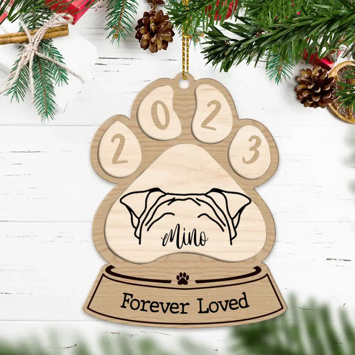 Personalized Memorial Dog Wooden Ornament - Memorial Gift Idea For Dog Lover - Forever Loved