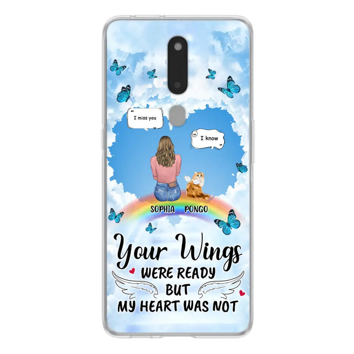 Personalized Memorial Pet Phone Case - Gift Idea For Dog/Cat/Rabbits Owners - Up to 3 Pets - Your Wings Were Ready But My Heart Was Not - Case For Oppo/Xiaomi/Huawei