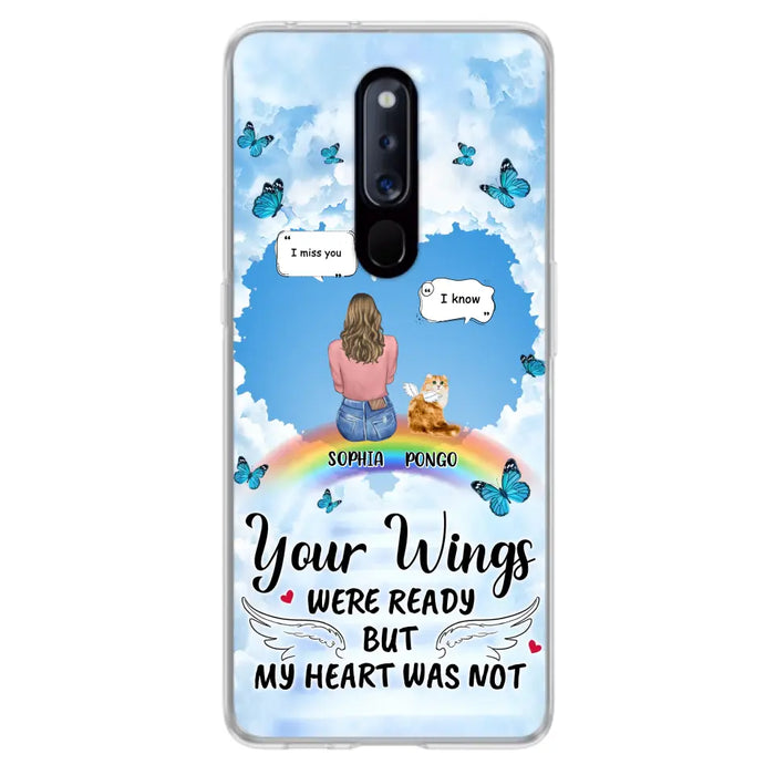 Personalized Memorial Pet Phone Case - Gift Idea For Dog/Cat/Rabbits Owners - Up to 3 Pets - Your Wings Were Ready But My Heart Was Not - Case For Oppo/Xiaomi/Huawei
